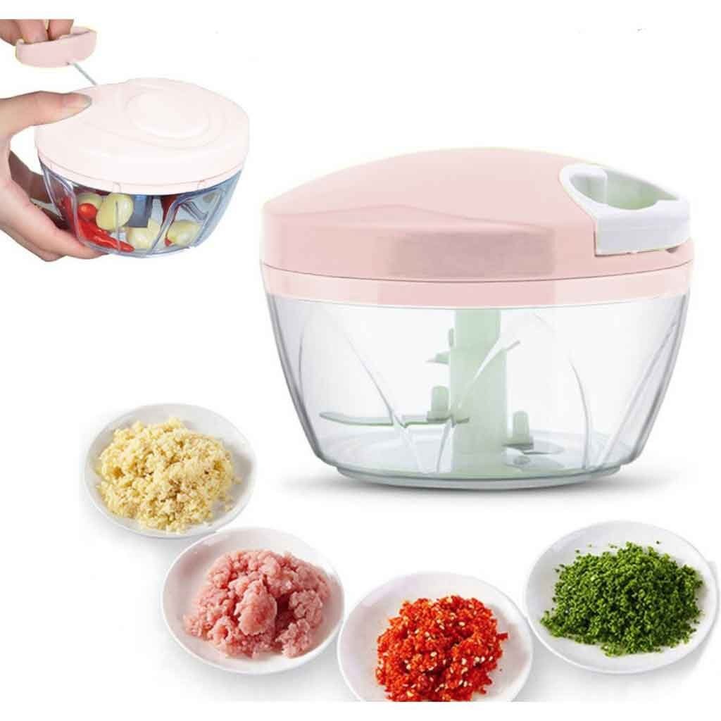 Multifunction Kitchen Food chopper Machine onion chopper Hand Pull Speedy Chopper Turbo Cutter Nicer Dicer Plus Garlic Press small meat Shredders Grinder Mincer Mixer Blender can cut fruits/vegetables/nuts/herbs/onions/garlic/chili /900ML/500ML/200M