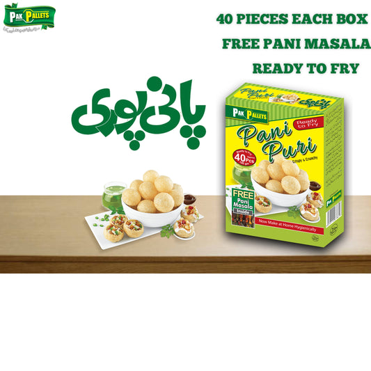 Pani Puri, Ready to fry Pani Puri, Spicy Gol Gappay, Homemade pani puris, Gol gappay with free pani masala, single box has almost 40 pallets