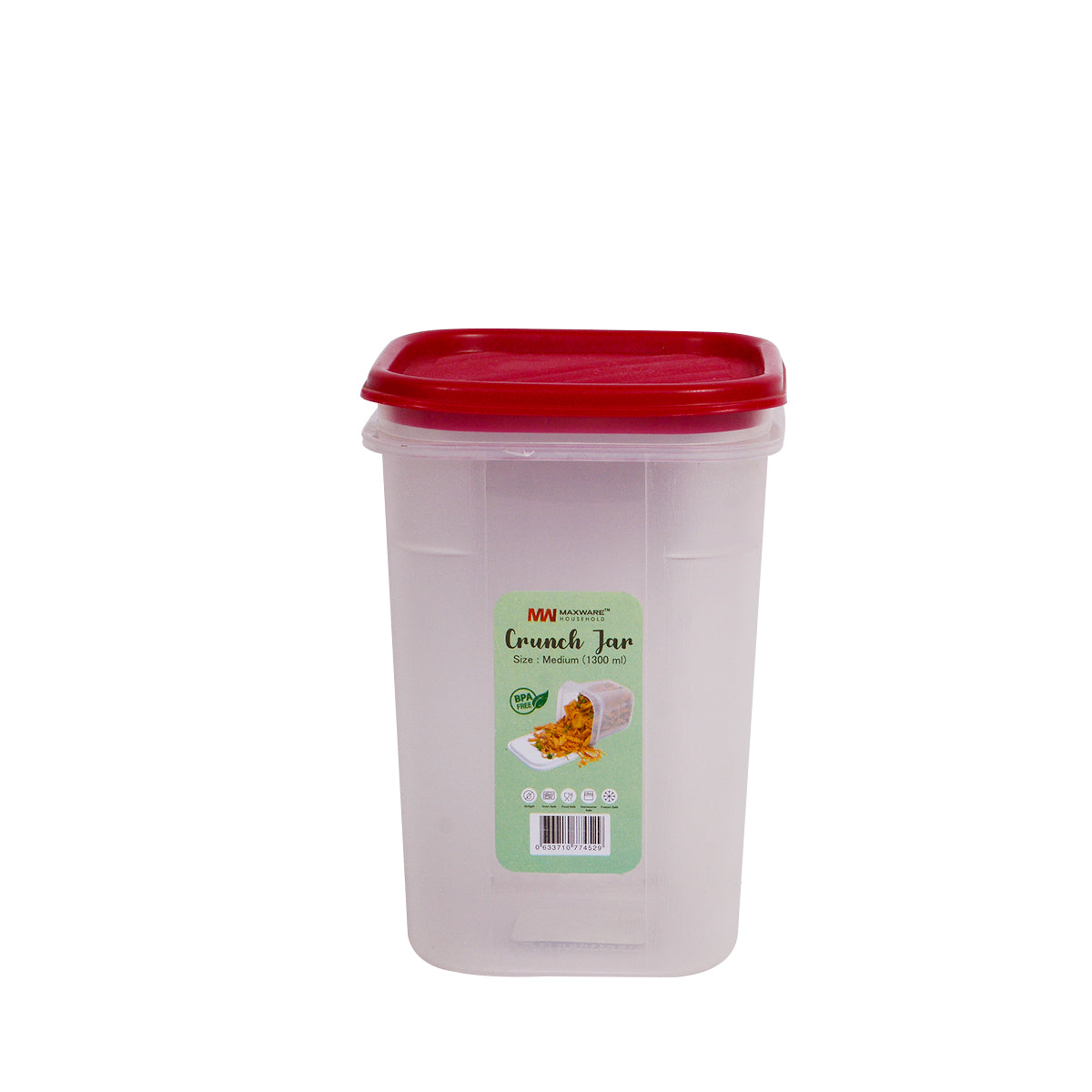 Household Crunch Jar Set – 1700ml, 1300ml, 850ml – Airtight Plastic Food Storage Container – Kitchen Organizer Jar for Snacks, Spices, Grains