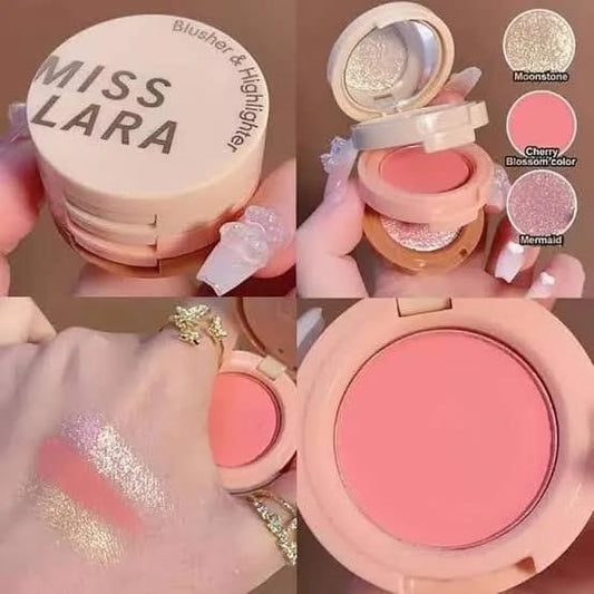 3-in-1 palette, glitter, powder, delicate powder, not easy to fly, pink and tender, multi-purpose palette Highlighter Blush Palette