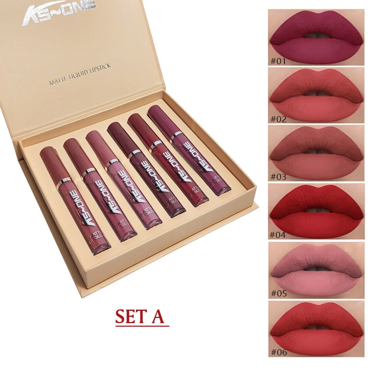 6Pcs Nude Makeup Lipstick Liquid Velvet Matte Gloss Lip Red Lipstick Nude Women Long Lasting Waterproof Beauty Cosmetic Kit