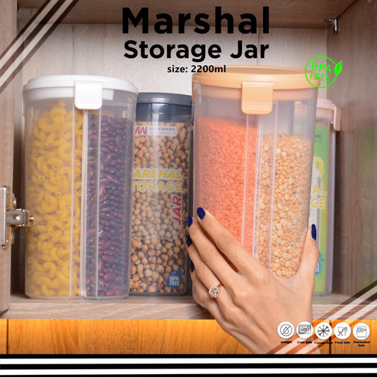3 In 1 Storage Jar With 3 Portion Compartment Air Tight Storage Capacity Food Storage Jar, Cereal Dispenser, Pulses Container 3 Partitions Dry Fruit Storage Spice Jar