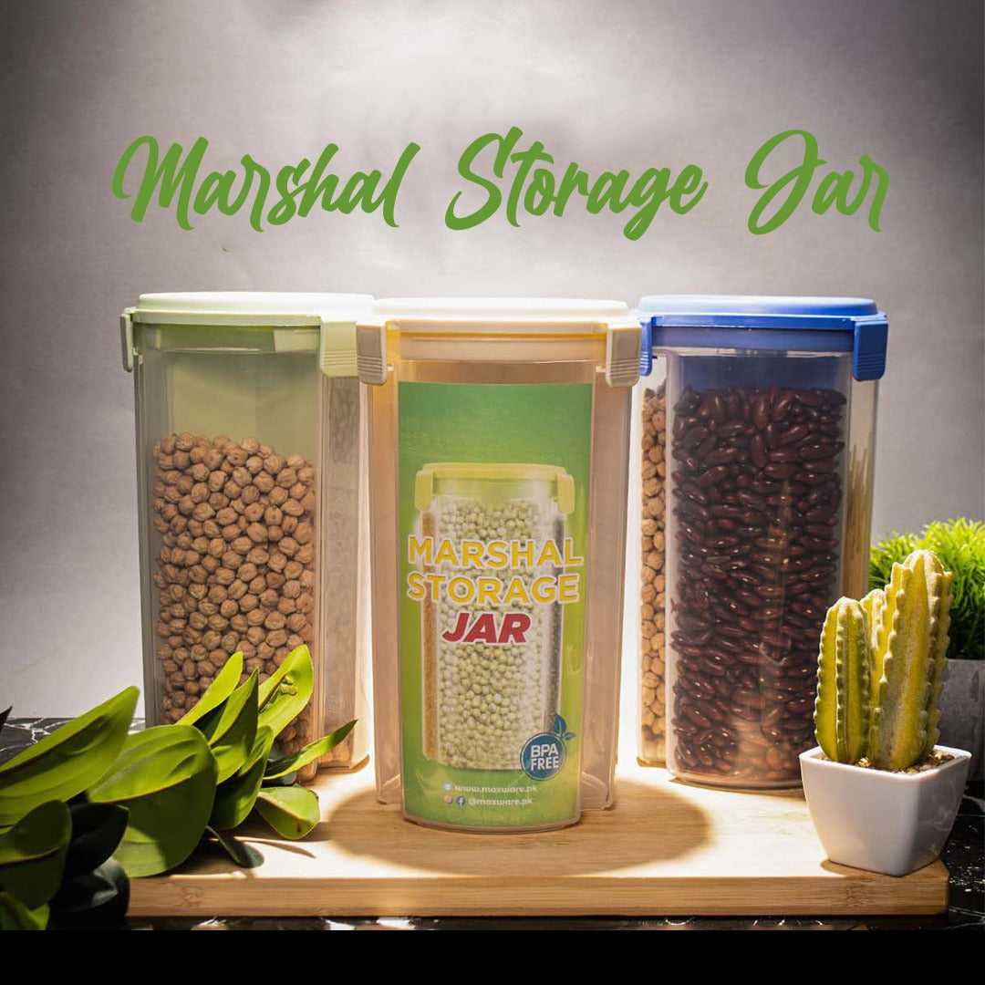 3 In 1 Storage Jar With 3 Portion Compartment Air Tight Storage Capacity Food Storage Jar, Cereal Dispenser, Pulses Container 3 Partitions Dry Fruit Storage Spice Jar